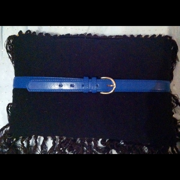 Blue leather belt
