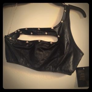 💋 Brand New Faux leather studded bra 💋
