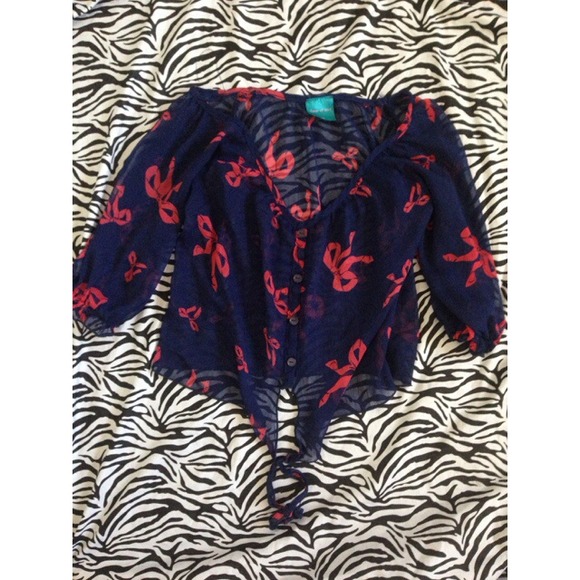 Cute Navy Blue Top