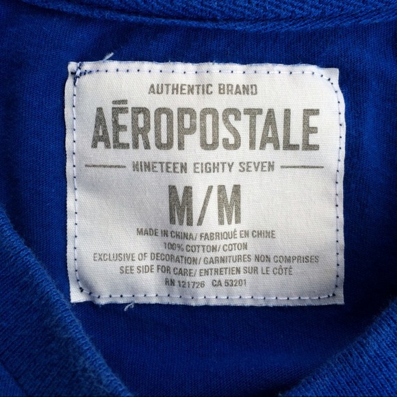 *SOLD* Men's Aeropostale Blue T-Shirt - Picture 3 of 3