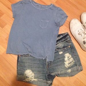BLUE TEE CROP URBAN OUTFITTERS