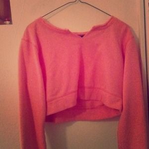 Pink sweater crop top