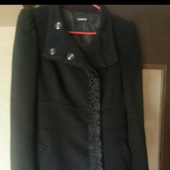 Bebe black lace peacoat