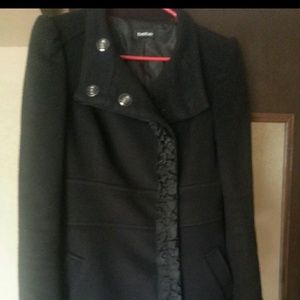 Bebe black lace peacoat