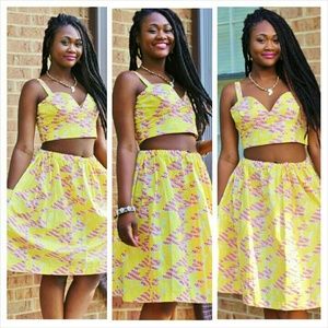 Women's crop top and skirt set