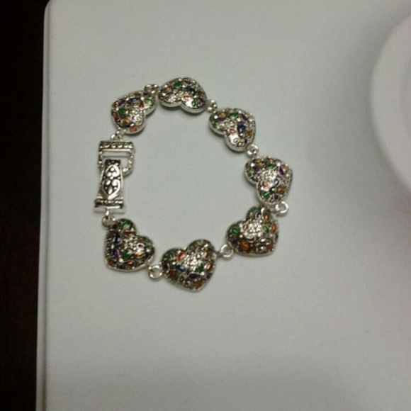 Metal and multi colo bracelet.