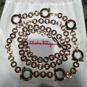 Salvatore Ferragamo Gold Chain Belt
