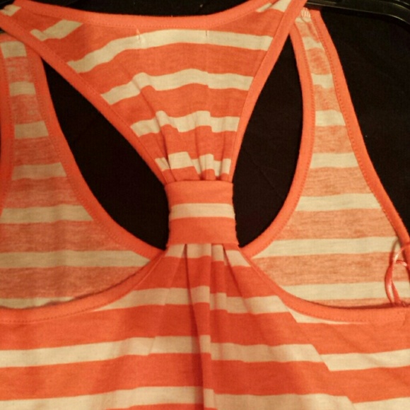 Coral and White striped Maxi Dress - Picture 3 of 3