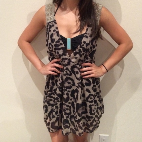 Leopard print dress/cover-up
