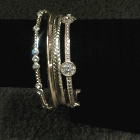 Gold tone set bangles with Diamante