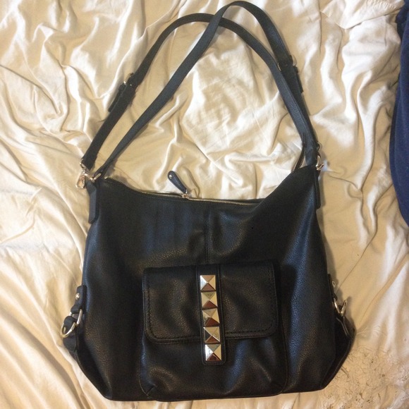 NWOT Black leather large bag
