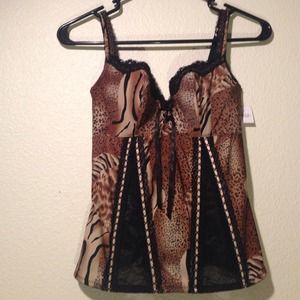 ✨BRAND NEW! Animal print lingerie top