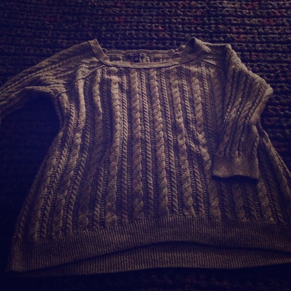 Grey cable knit sweater