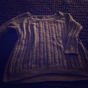 Grey cable knit sweater