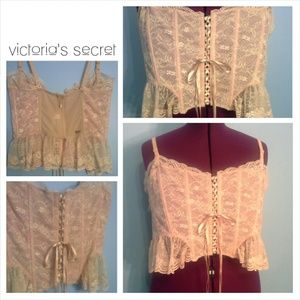 SOLD - Victoria's secret pink and tan corset