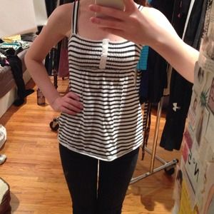Striped babydoll top