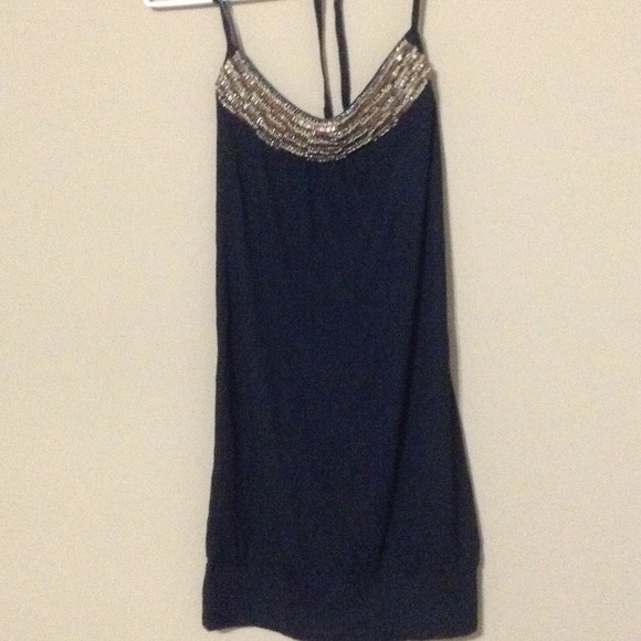 GUESS beaded black mini dress