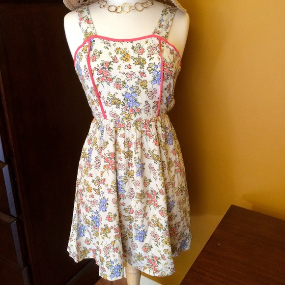 Coral Print INA Fashion Sleeveless Summer Dress
