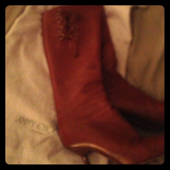 authniec jimmy choo booties in leather brown - Picture 1 of 4
