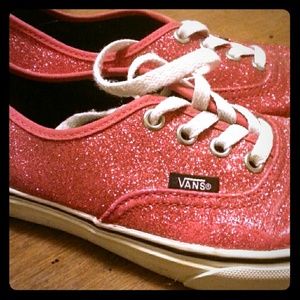 Red Glitter Vans