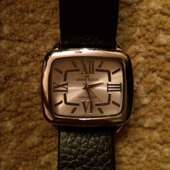AK Anne Klein black strap watch. Very good cond. - Picture 2 of 3