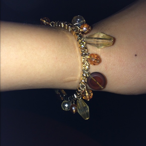 Beautiful bracelet with gold and brown beads - Picture 1 of 3