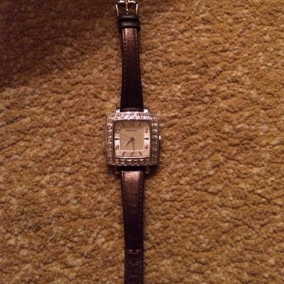 Fossil watch with chocolate brown straps