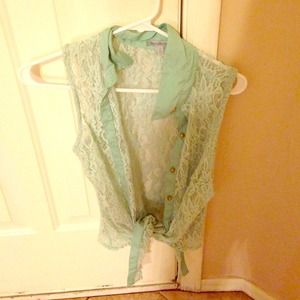 Mint lace top