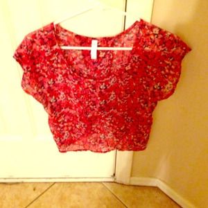 Red crop top