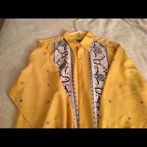 Yellow unique men's shirt
