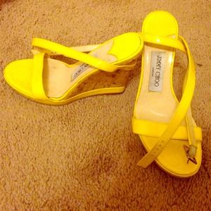 Jimmy choo yellow wedges