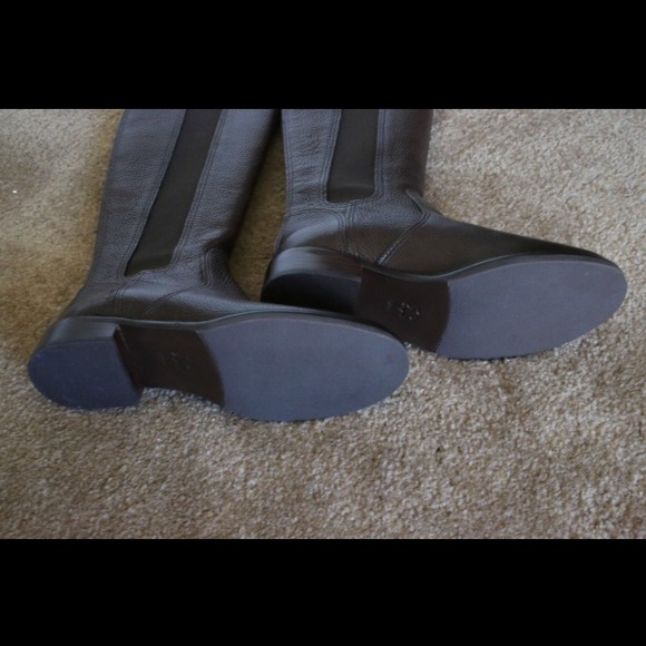 Tory Burch Christy Riding Leather Boots Coconut - Picture 4 of 4