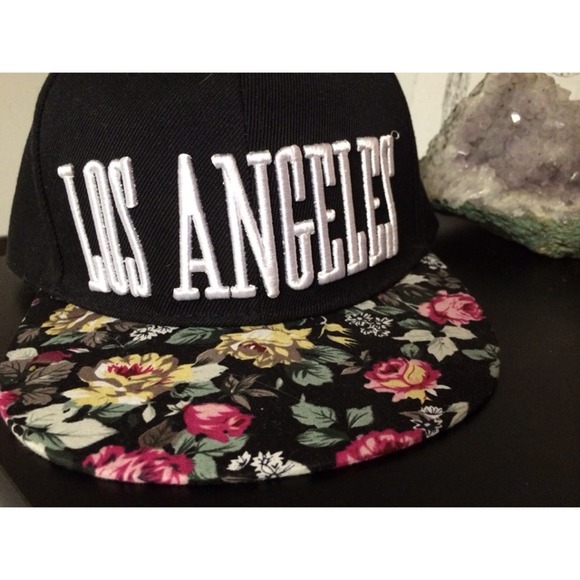 floral rimmed, ladies snap back, LA inspired