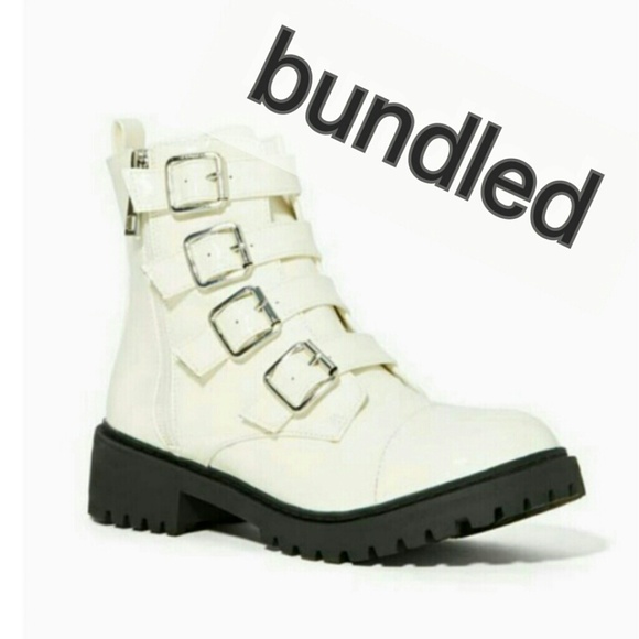Nasty Gal Shoes - Nasty gal  shoe cult white buckled boots.