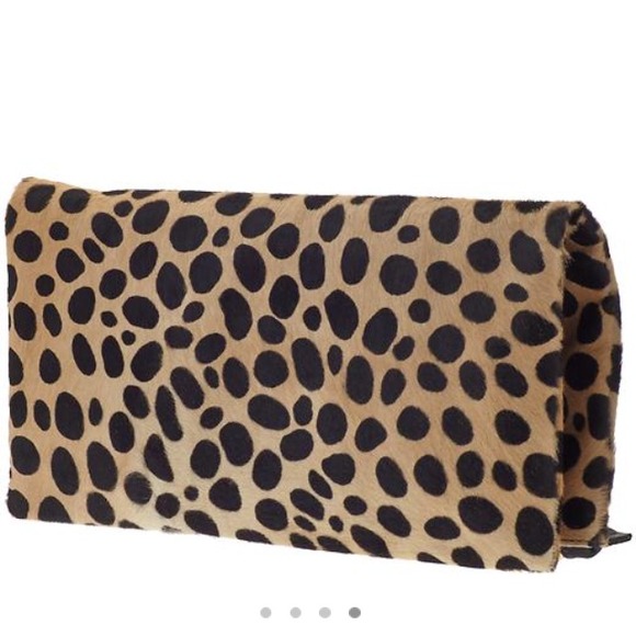 Clare V. Leopard fold over clutch