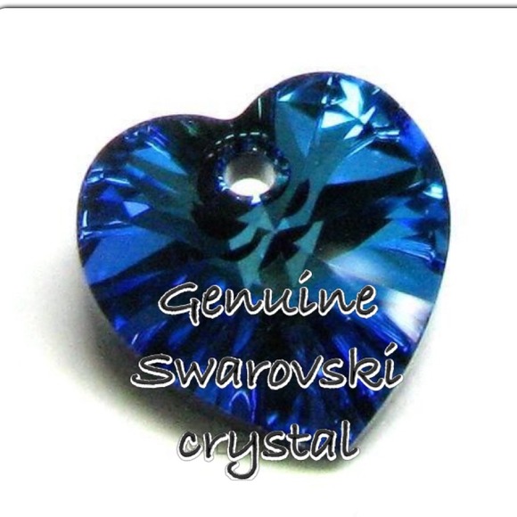 1 Swarovski Xilion Crystal Heart Bermuda Blue 18mm