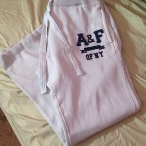 white A&F sweat pants