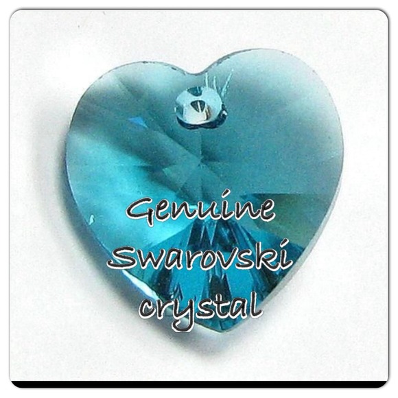 Swarovski Xilion Crystal Heart Blue Zircon 10mm