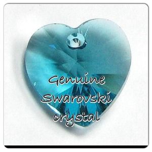 Swarovski Xilion Crystal Heart Blue Zircon 10mm
