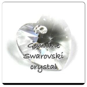 Swarovski Xilion Crystal Heart Charm Clear 10mm
