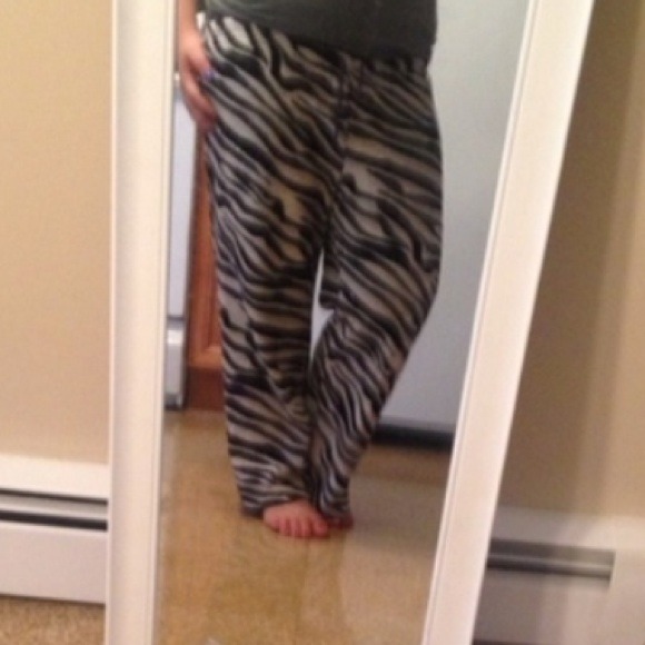Fluffy Zebra Pajama Pants