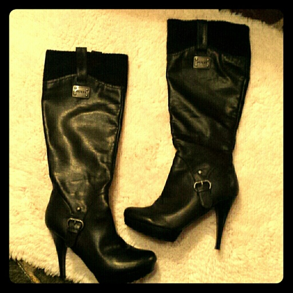Guess Knee High black boots
