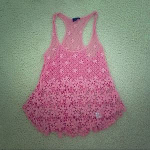 Pink flower tank