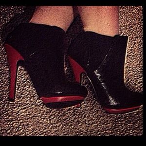 Louboutin inspired red bottom booties!