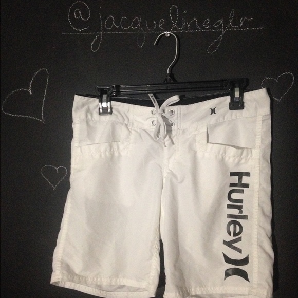 White Hurley Bermuda Board Shorts