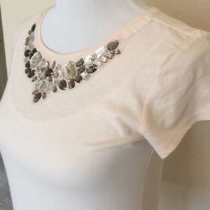 LOFT Tops - 🆕slim fit, crystal embellished tee. LOFT sz XS! LOFT Tops - 🆕slim fit, crystal embellished tee. LOFT sz XS!