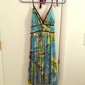 Sleek Multicolored Halter Dress