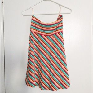 SUMMER END SALE! Rainbow Striped Midi Skirt
