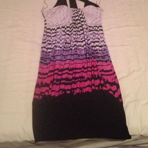 Multicolored tight Mini dress