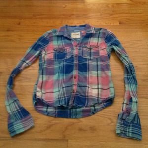Blue and pink flannel